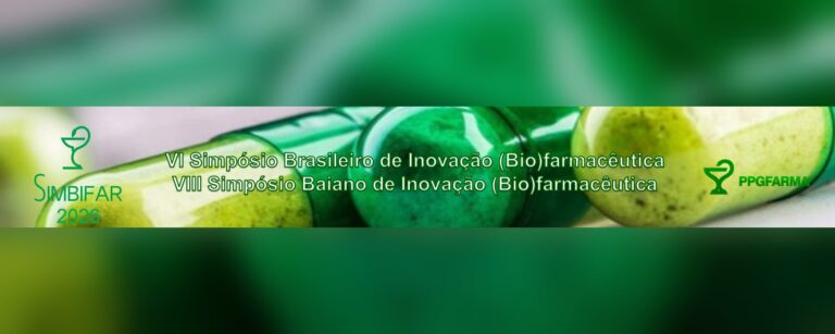Banner do SIMBIFAR 2026, VI Simpósio Brasileiro e VIII Simpósio Baiano de Inovação (Bio)farmacêutica